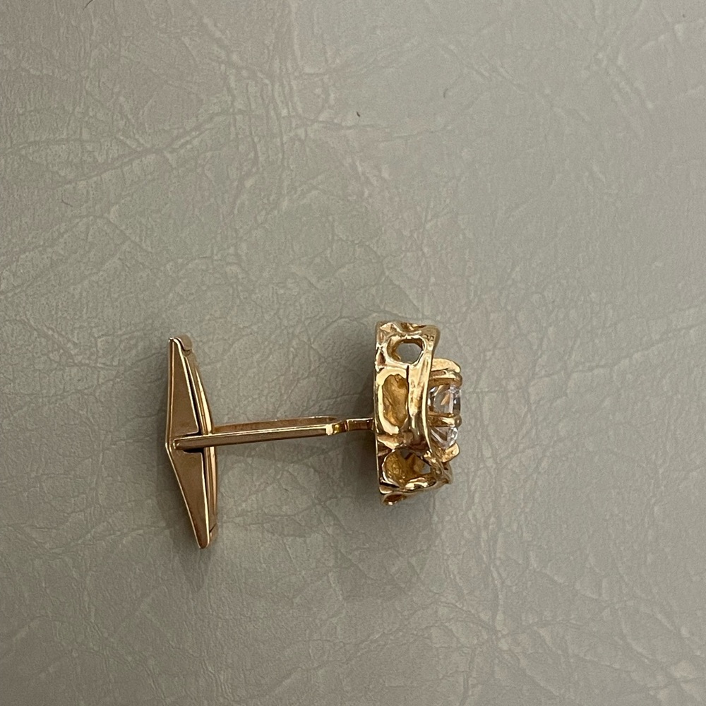 Diamond Essence 14k Solid Cufflinks Simulated Dia… - image 5